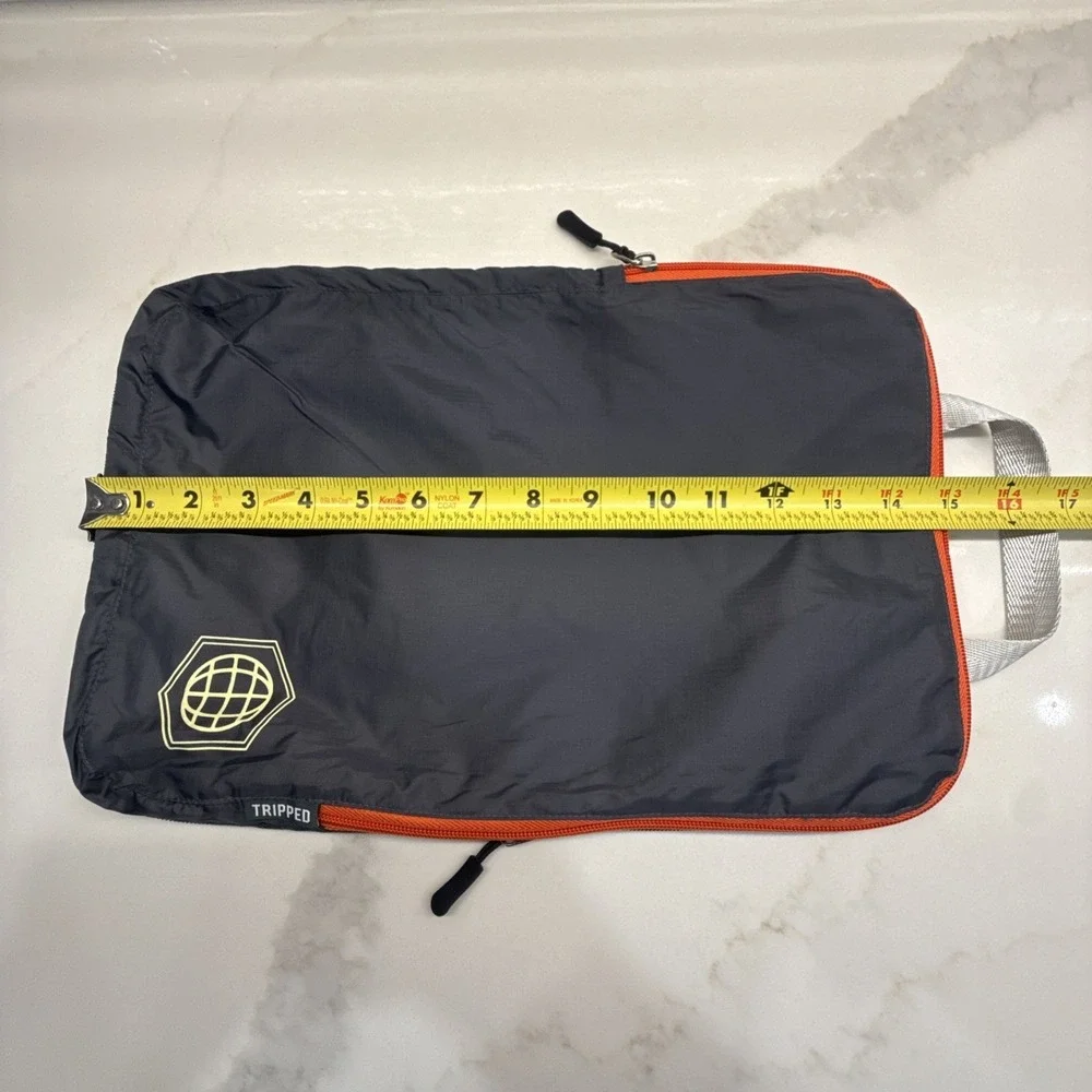 Tripped Travel Gear Packing Cubes – Set of 3 – Includes Soiled Bag - Blue/Orange